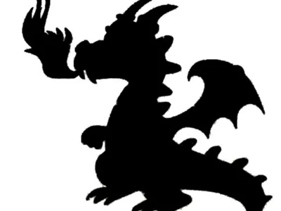 Dragon - Stencil for children's tattoos or airbrushing