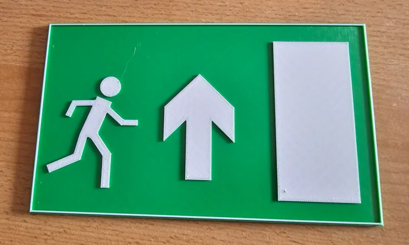 Exit sign Fluchtweg Schild - multiple directions