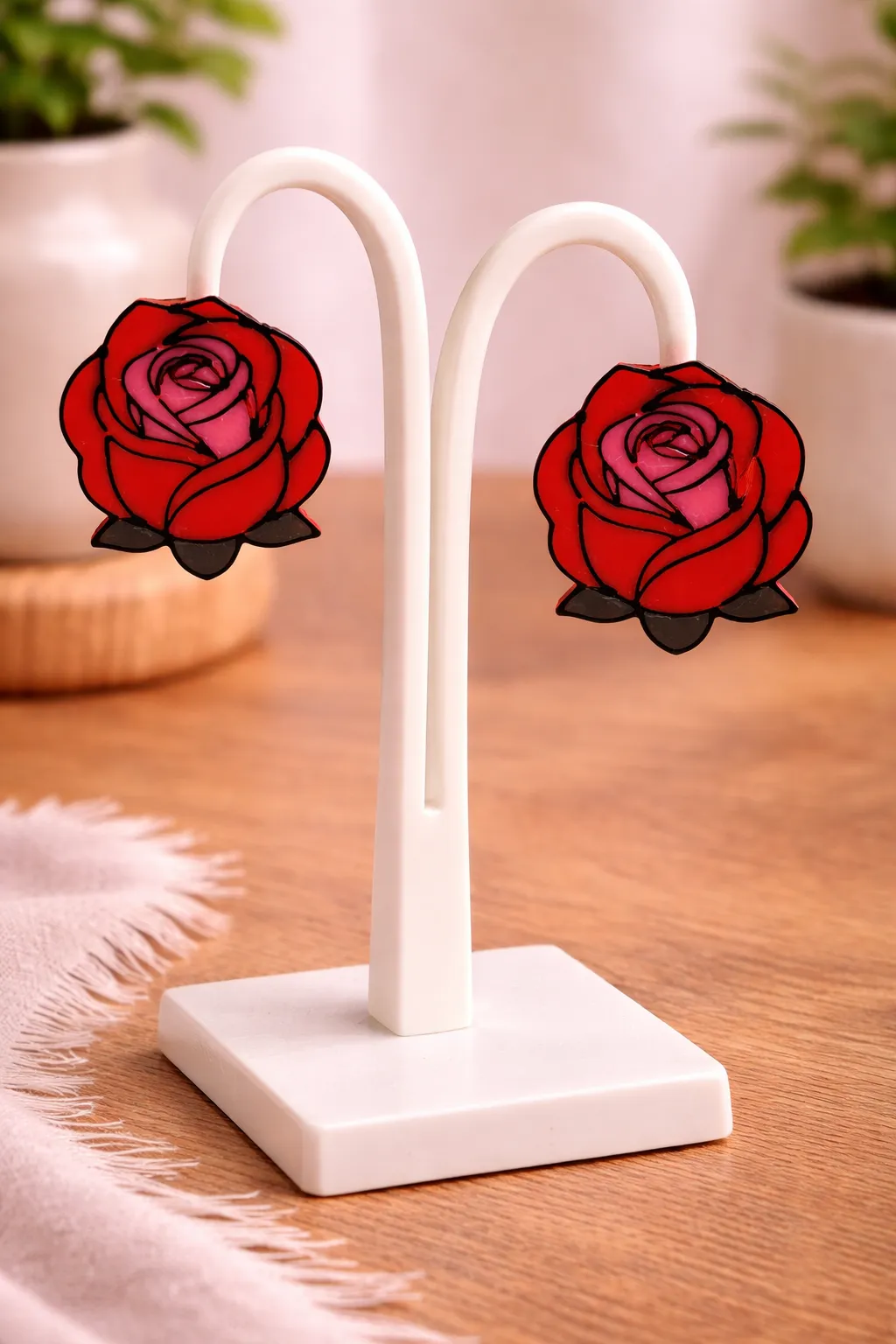 Rose Earrings view 3