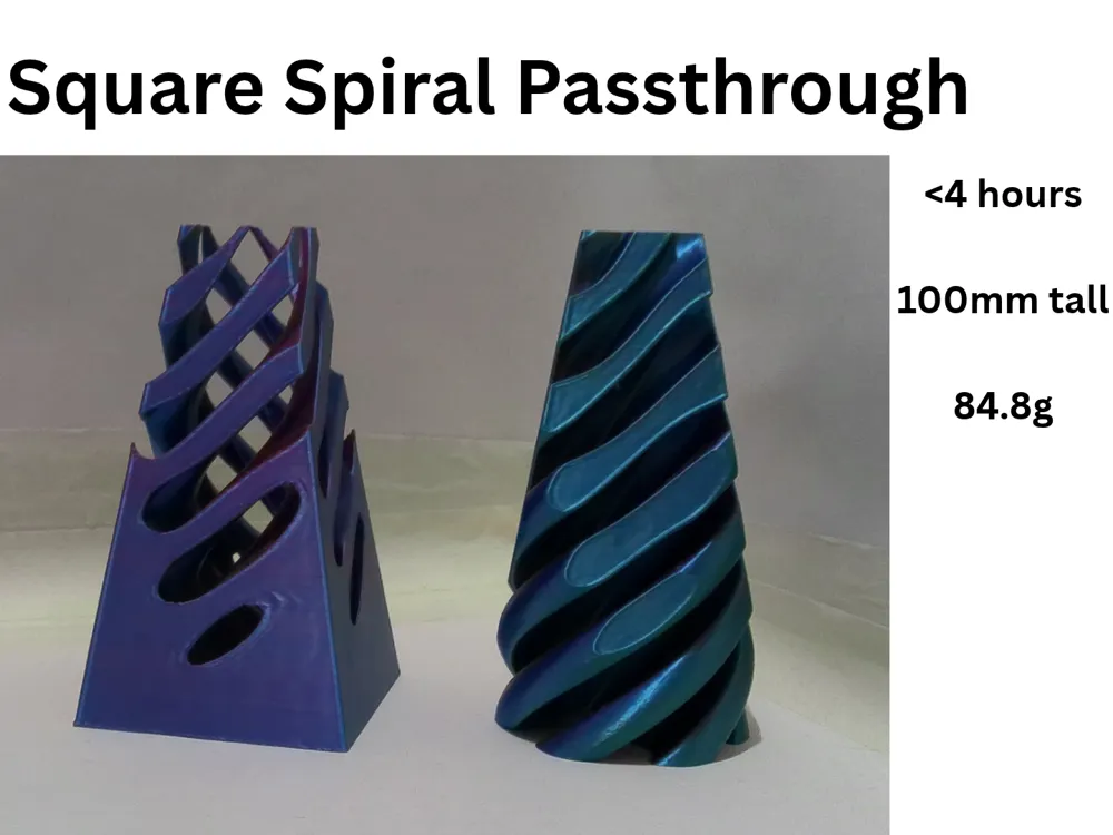 Pattern Pass Satisfying Spiral Passthrough - Square - Free 3D Print Model - MakerWorld