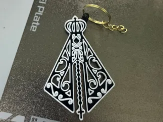 llavero de la silueta de la virgen del valle 