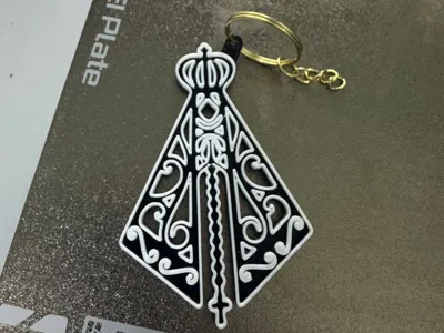 Virgin of the Valley silhouette keychain