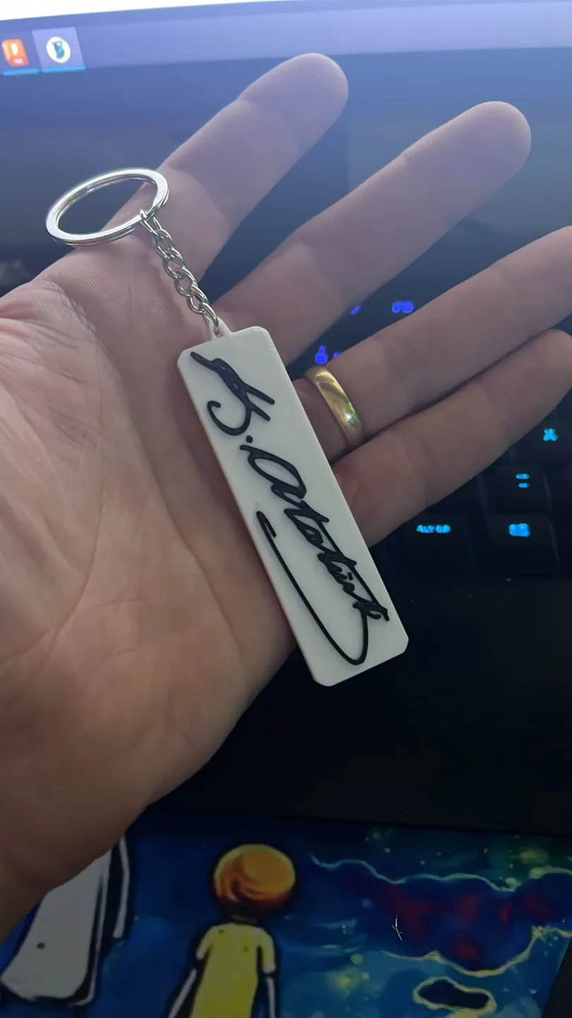 Özel Tasarım Mustafa Kemal Atatürk İmza Anahtarlık Dekoratif Koleksiyonluk Hediye