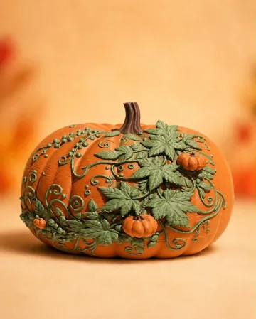 Adorno temático: Harvest Tapestry Pumpkin — vista de referencia 3
