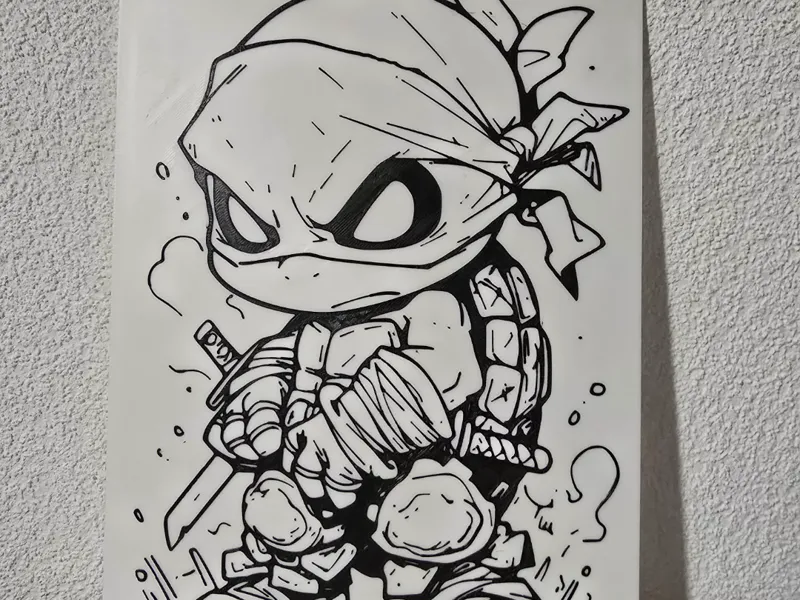 turtle nija line art