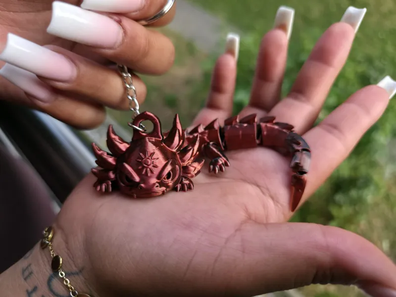 Flexi Axolotl Keychain
