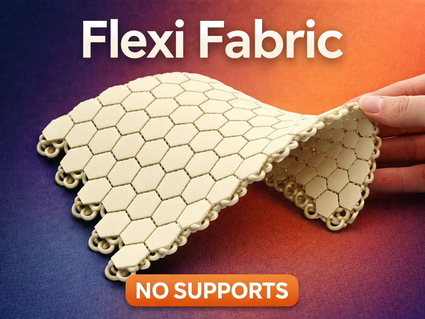 hexflex fabric 2 sizes 100% pip no supports