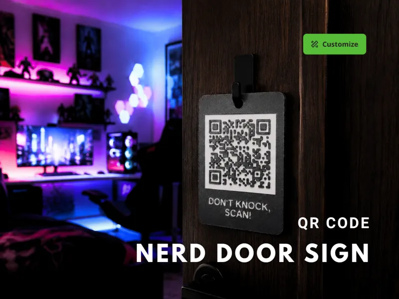 Nerd QR Door Sign — Customizable