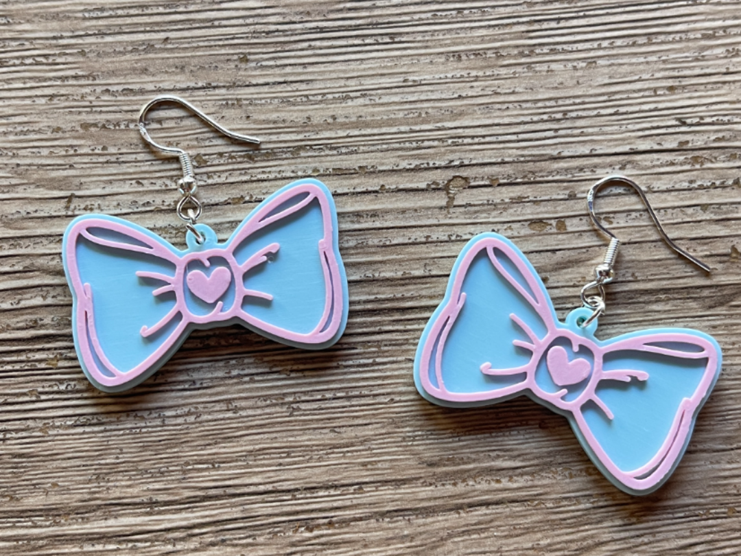 Earrings Bow with Heart