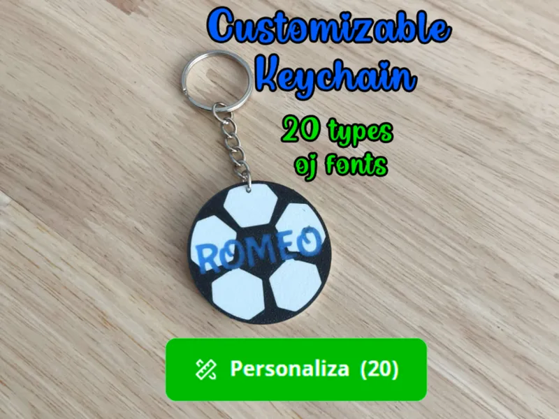 Llavero pelota de fútbol personalizable
