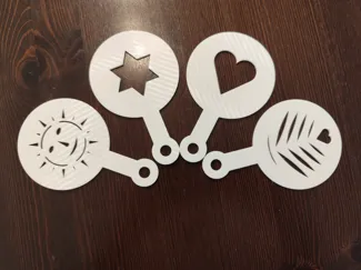 Cappuccino coffee stencil set