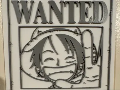 Luffy One piece wanted poster (NO AMS REQUIRED)