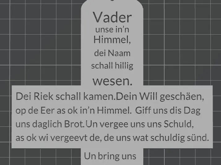 Vater unser auf Plattdeutsch