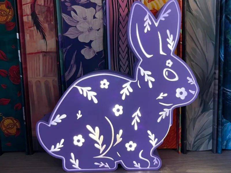 Floral Bunny Lantern Light-Up Spring & Cozy Decor