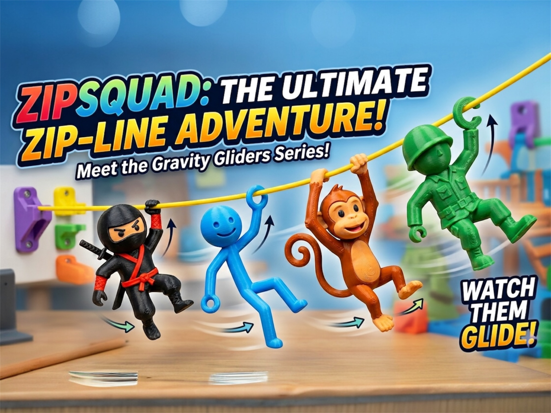 Stickman Zip Line ZipSquad Gravity Buddies  