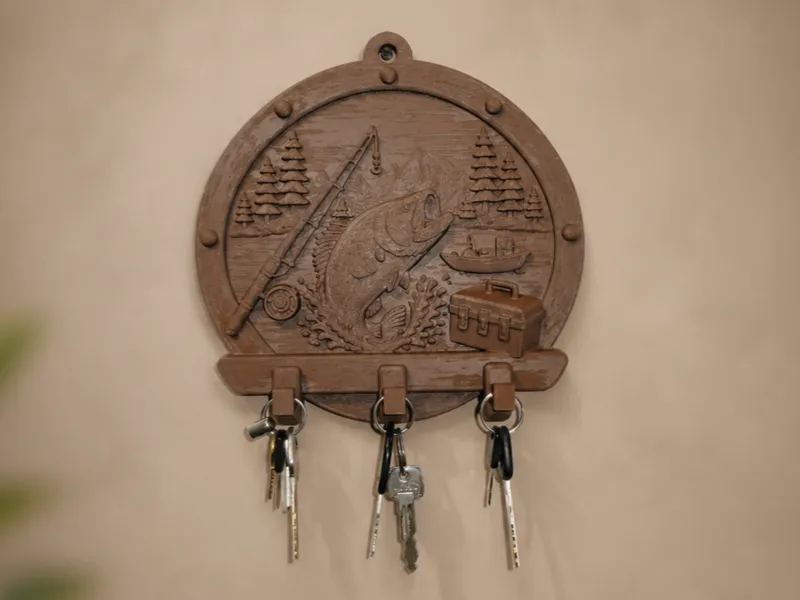 Fishing Themed Decor Wall Display Key Holder!