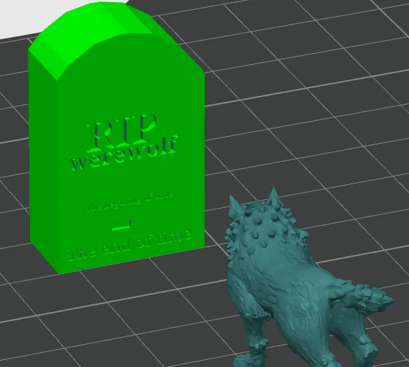 Werewolf near its gravestone