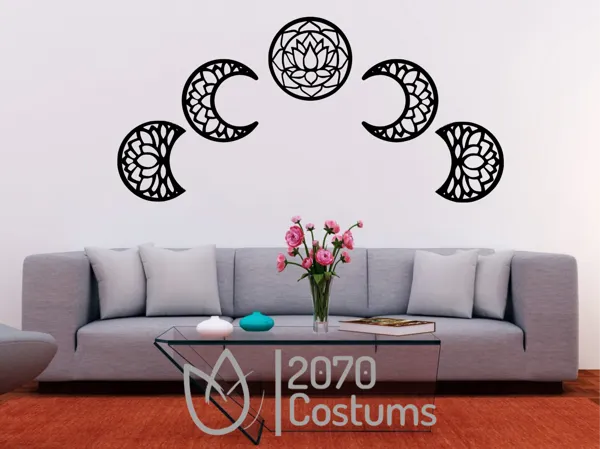Décoration murale mandala phases de la lune