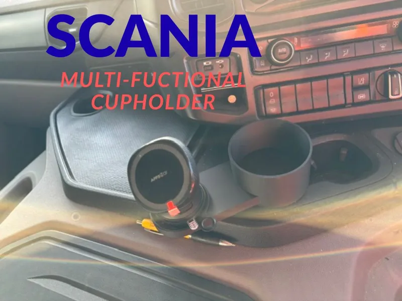 Cup Holder With Space for Mounting disc For Scania