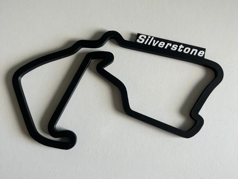 Silverstone F1 Track Wall / Desk Art (with Label)