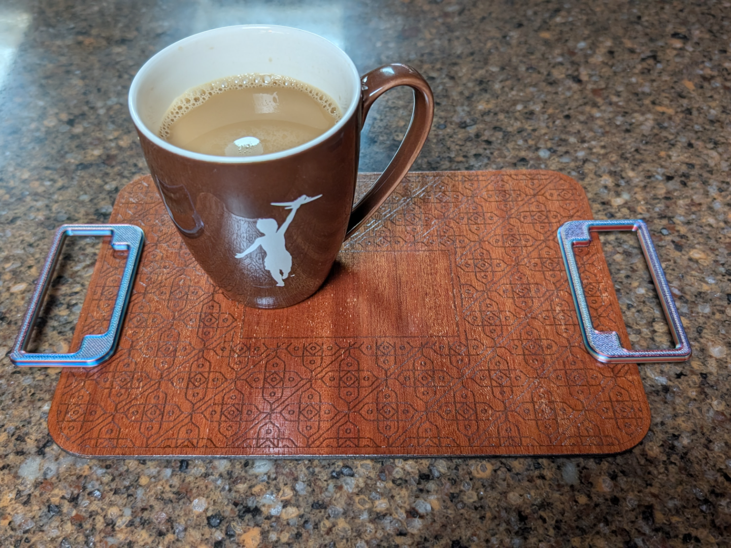 Tea Tray With Pattern - Snap together handles