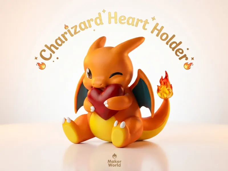 Dragon Heart Holder - Charizard Pokemon Inspired