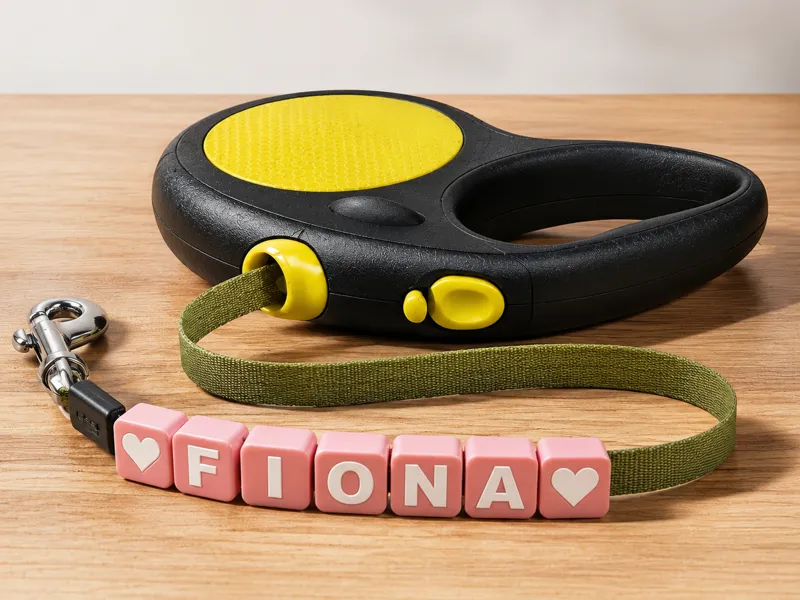 Customizable Pet Flat Leash Name Tags Letter Cubes