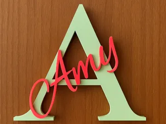 3D - Buchstabe A mit Namen – Amy