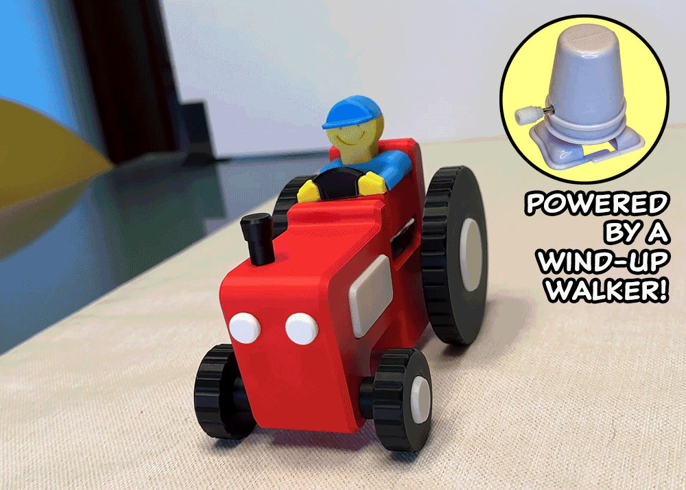 Wind-Up Tractor with Rocking Driver