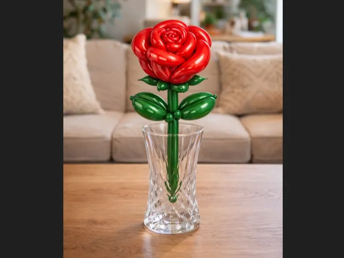 Valentine’s Day Rose – Balloon-Style 3D Flower