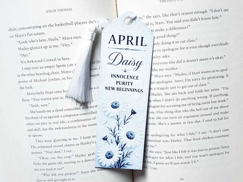 Bookmark, April Flower, Birth Month