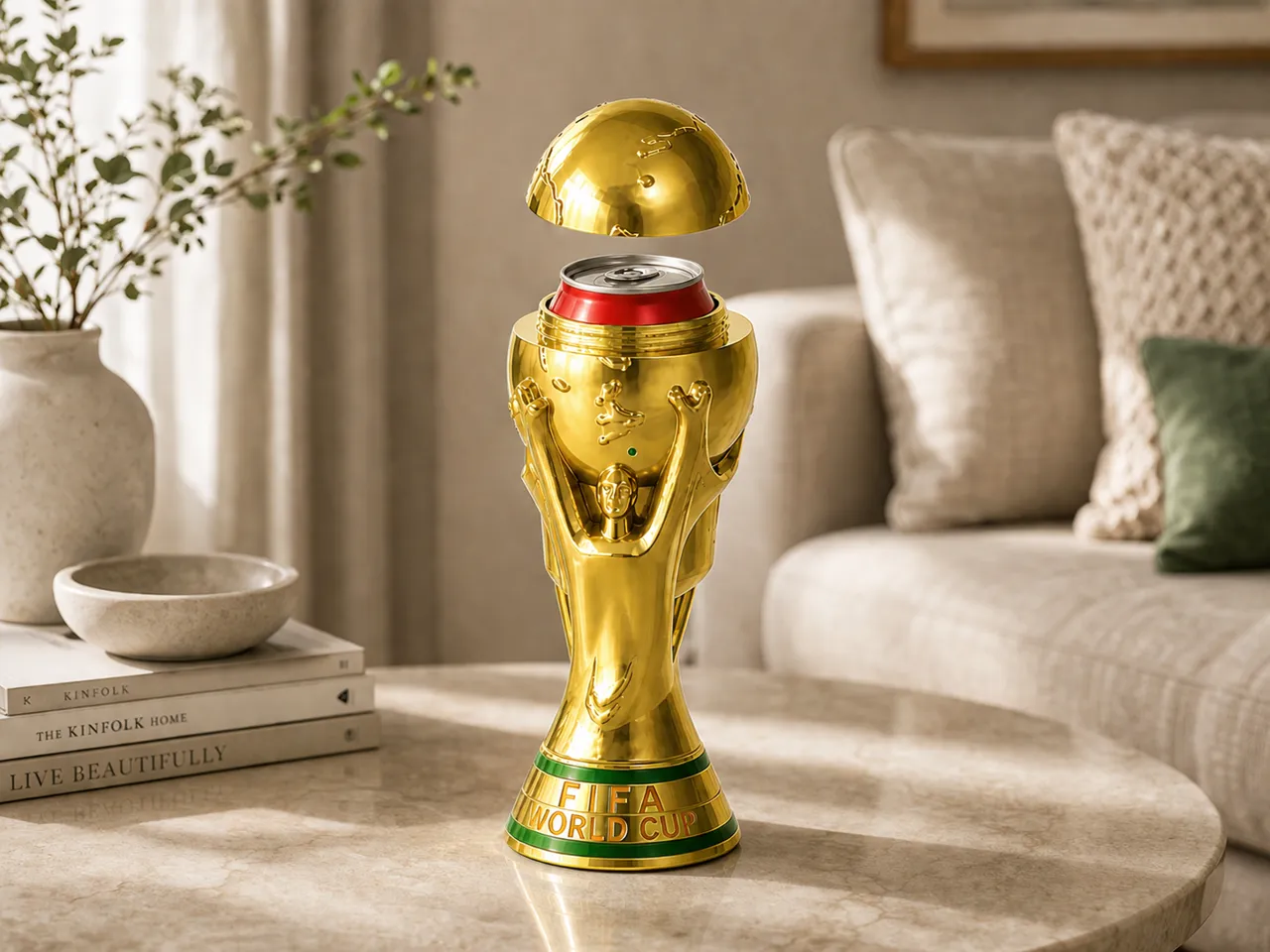 FIFA World Cup Trophy, Soda can holder view 3