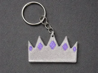 Silver princess crown keychain
