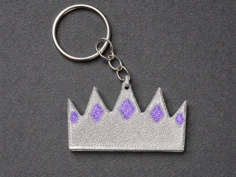 Silver princess crown keychain