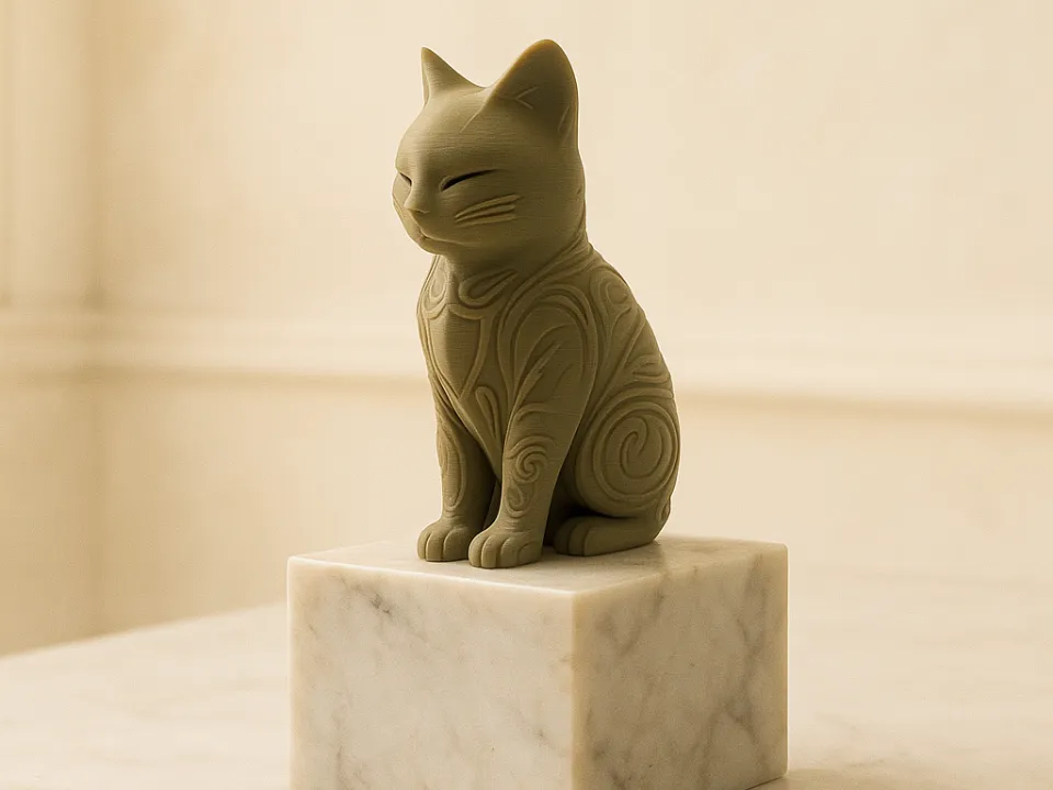 Rune Cat of Silent Paws - Free 3D Print Model - MakerWorld