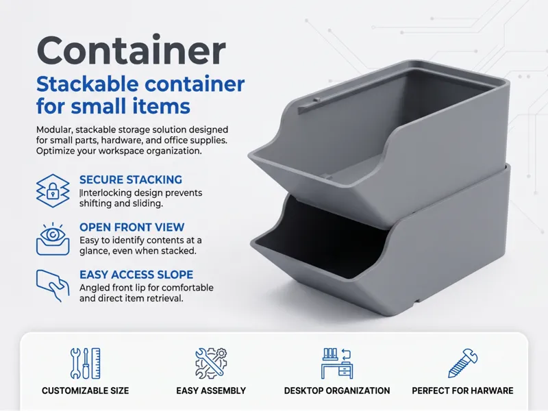 Modular stackable container (organizer)