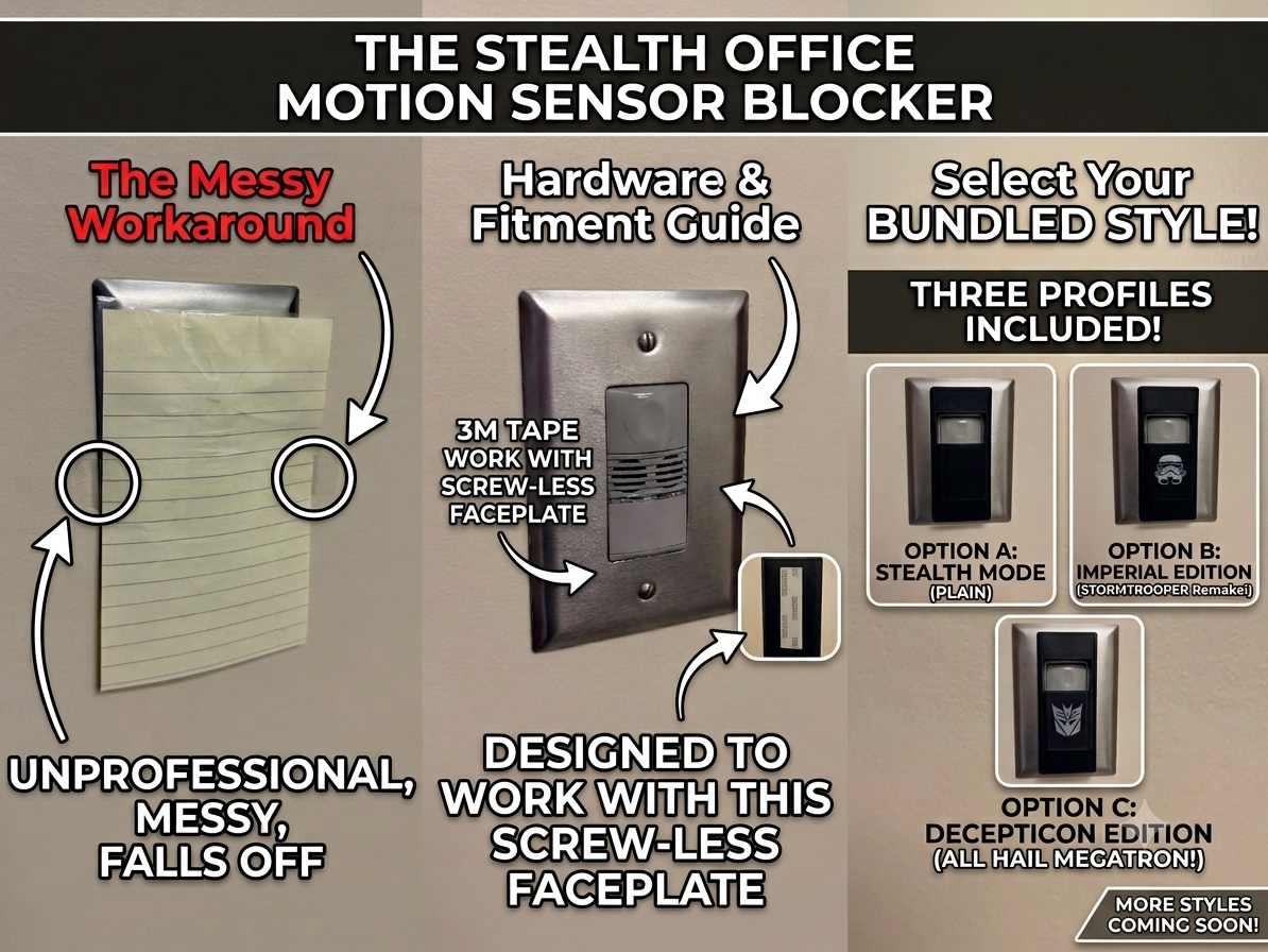Office Motion Light Switch Blocker (3M Mount)