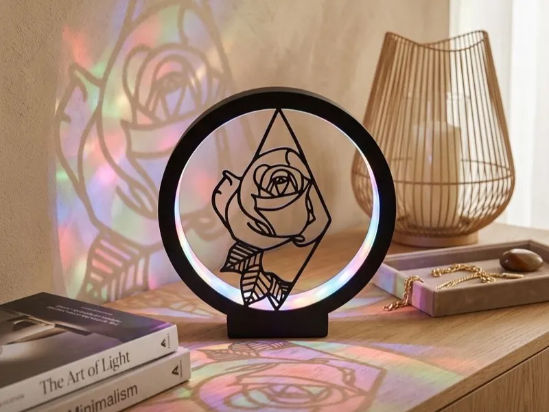 Rose Led Lampe / Ring Lampe