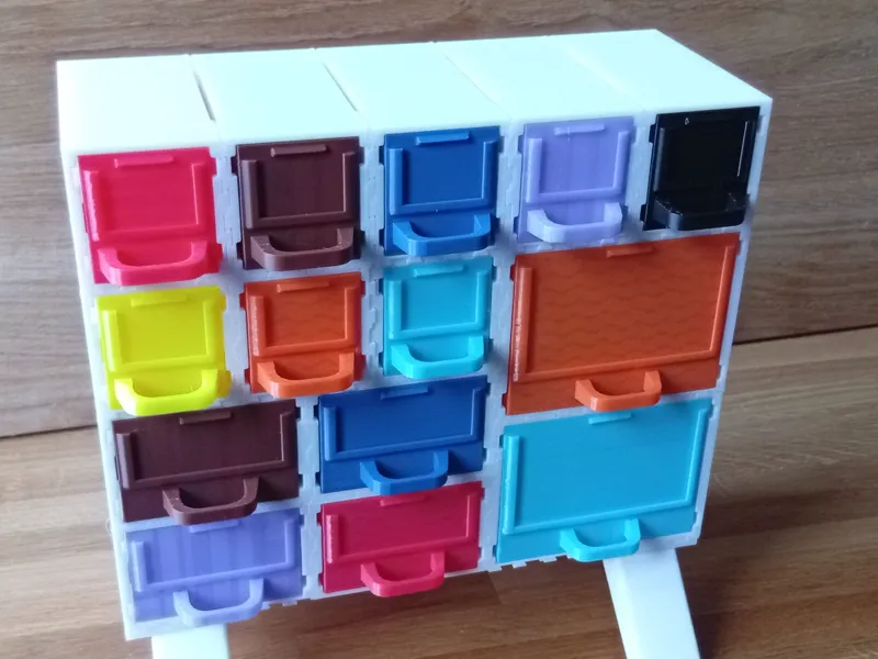 Modular drawer storage (Skadis)