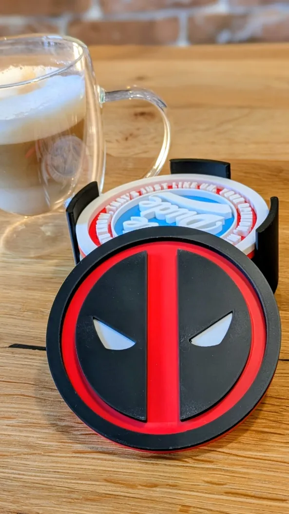 Deadpool coaster - Free 3D Print Model - MakerWorld