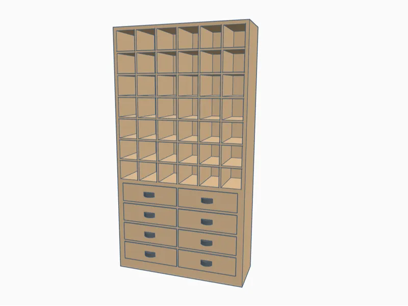Post office pigeonhole cabinet (1:48 Scale)
