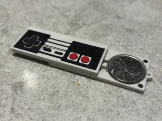 NES Keychain With Secret Quarter