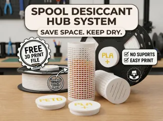 In-Spool Desiccant Hub+2Caps – Save Space Keep Dry