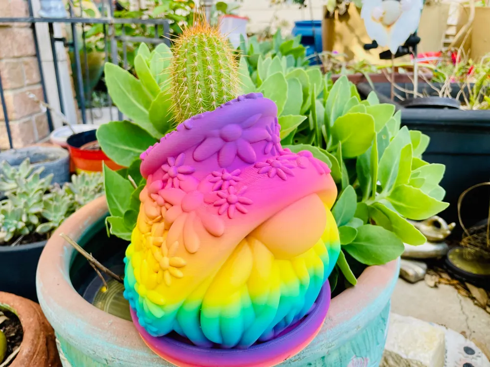 Flower Themed Gnome Planter by FunFam3D MakerWorld