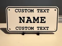 EDITABLE SMALL LICENSE PLATE