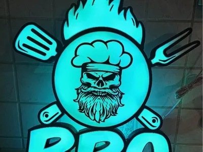 BBQ Skull led schild