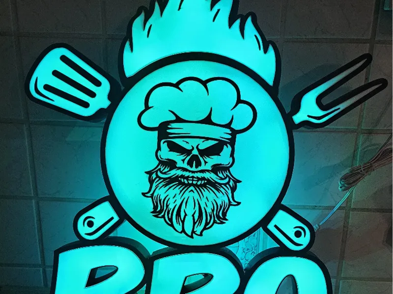 BBQ Skull led schild