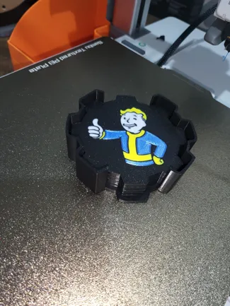 Fallout Guy Coasters Vault Door Shape