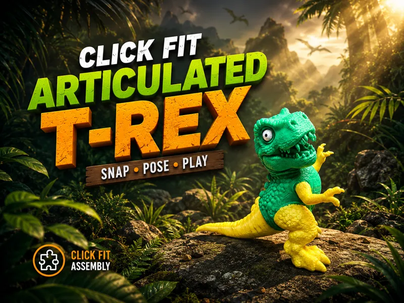 Articulated T-Rex Toy Click Fit Dino for Kids