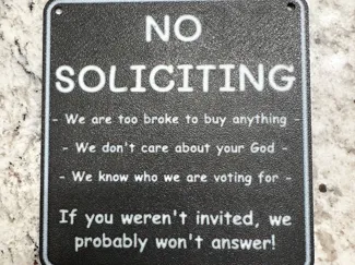 No Soliciting Sign
